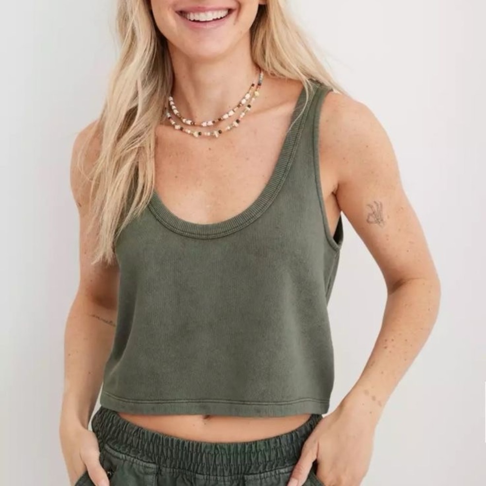 Aerie Olive Green Crop Top